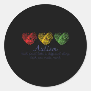 Each Print Tells A Different Story Heart Fingerpri Classic Round Sticker