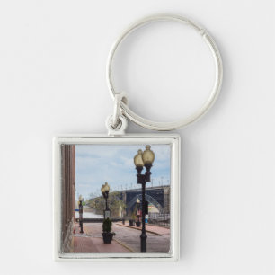 Eads Bridge Along Lucas Ave Key Ring