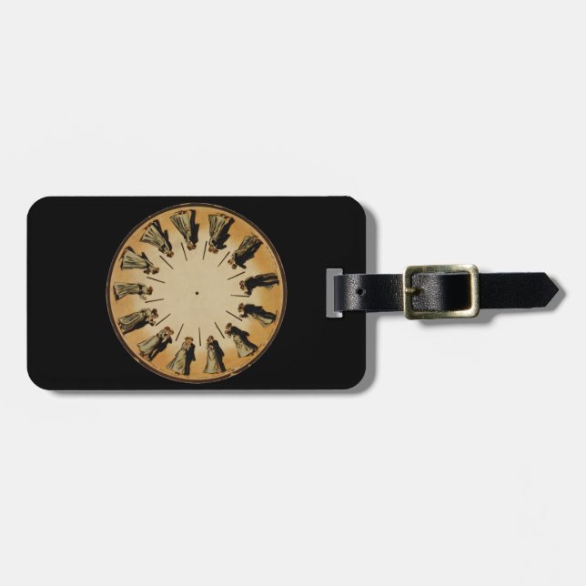 Eadweard Muybridge Couple Waltzing Phenakistoscope Luggage Tag (Front Horizontal)
