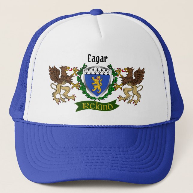 Eagar Irish Shield Personalised  Trucker Hat (Front)