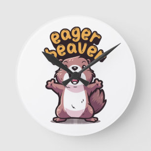 Eager Beaver Round Clock