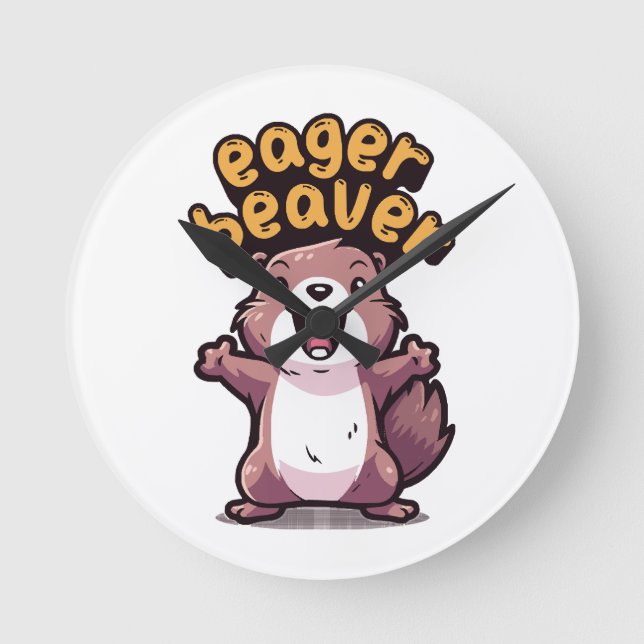 Eager Beaver Round Clock (Front)