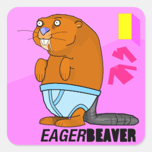 Eager Beaver Square Sticker