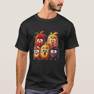 Eagerlys Colourful Funny Chicken Art Chicken Lover T-Shirt
