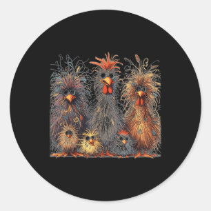 Eagerlys Colourful Funny Chicken Art Classic Round Sticker