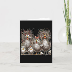 Eagerlys Colourful Funny Chicken Art, Crazy Chicke Card