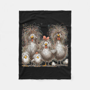 Eagerlys Colourful Funny Chicken Art Crazy Chicken Fleece Blanket