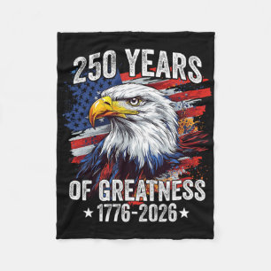 Eagle 250 Years American 1776 2026 250th Usa Birth Fleece Blanket