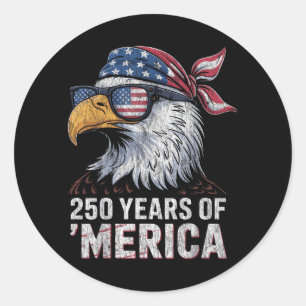 Eagle 250 Years Of Aamerica 17762026 Usa 4th July Classic Round Sticker