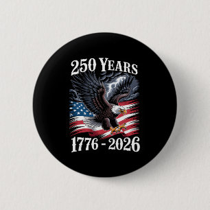 Eagle 250th Birthday Retro Independence Day 6 Cm Round Badge