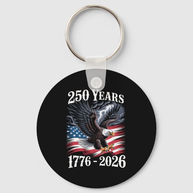 Eagle 250th Birthday Retro Independence Day  Key Ring (Front)