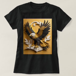 Eagle 3D Paper Art Design T-shirt