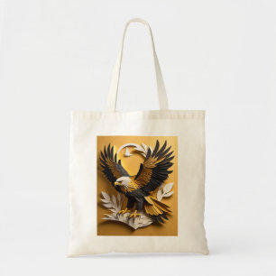 Eagle 3D Paper Art Design T-shirt Tote Bag