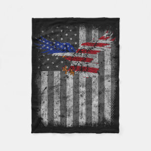 Eagle 4th Of July Usa Flag Patriotic American Mens Fleece Blanket