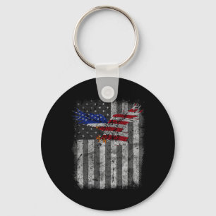 Eagle 4th Of July Usa Flag Patriotic American Mens Key Ring