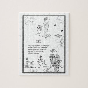 Eagle Acrostic Poem Puzzle, 8x10 in 110 pc Jigsaw Puzzle