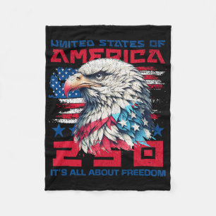 Eagle America Us 250th Anniversary Fleece Blanket