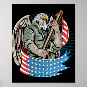 Eagle america usa army soldier artwork for veteran poster