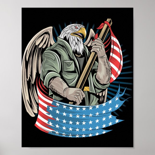 Eagle america usa army soldier artwork for veteran poster (Front)