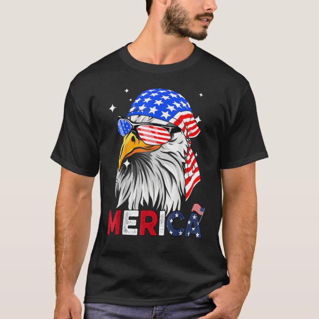 Eagle American Flag 4th of July Merica Men Woman U T-Shirt (Front)