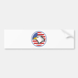 Eagle American Flag Bumper Sticker