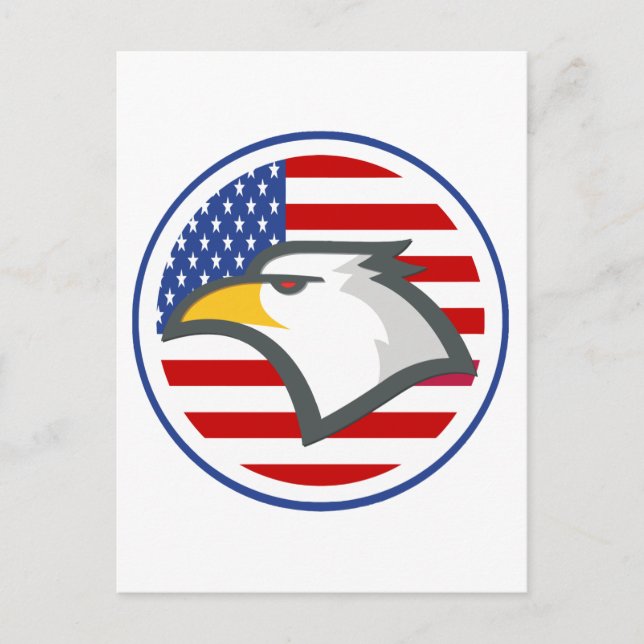 Eagle American Flag Postcard (Front)