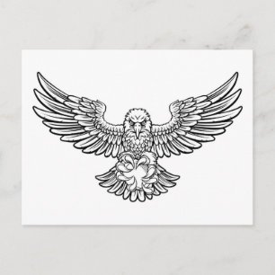Eagle American Football Sports Mascot Postcard