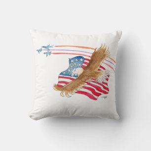 Eagle and American Flag Cushion