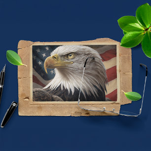 Eagle and American Flag Postcard