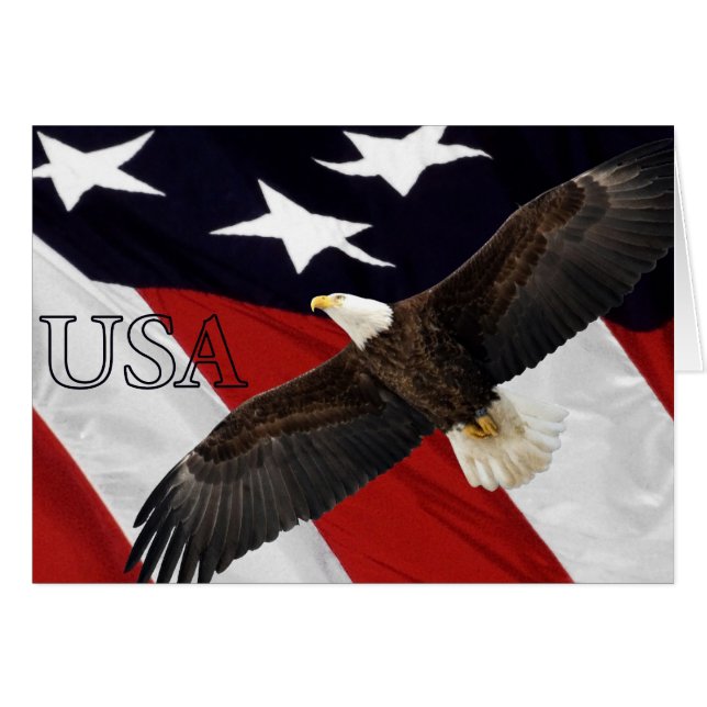 Eagle and American Flag USA (Front Horizontal)
