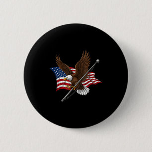 Eagle and flag 250 years 1776-2026 250th birthday 6 cm round badge