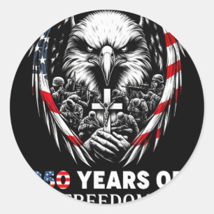 Eagle And Flag 250 Years 1776-2026 250th Birthday Classic Round Sticker