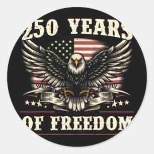 Eagle And Flag 250 Years 1776-2026 250th Birthday  Classic Round Sticker