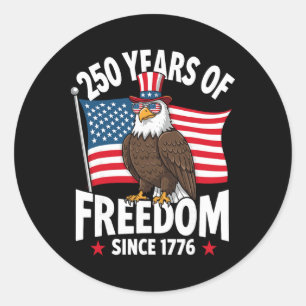 Eagle And Flag 250 Years 1776-2026 250th Birthday Classic Round Sticker