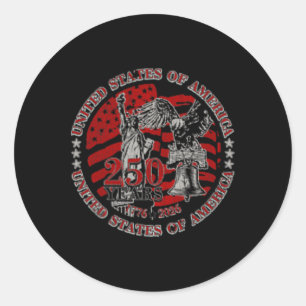 Eagle And Flag 250 Years 1776-2026 250th Birthday Classic Round Sticker