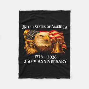Eagle and flag 250 years 1776-2026 250th birthday  fleece blanket