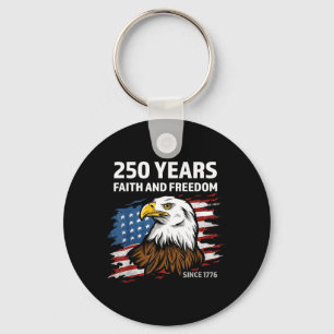 Eagle and Flag 250 Years 1776-2026 250th Birthday Key Ring