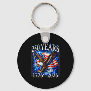 Eagle and flag 250 years 1776-2026 250th birthday  key ring