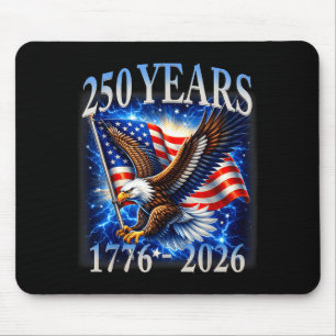 Eagle and flag 250 years 1776-2026 250th birthday mouse pad