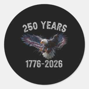 Eagle And Flag 250 Years Classic Round Sticker