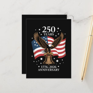 Eagle and Flag 250 Years of America 1776-2026 Announcement Postcard