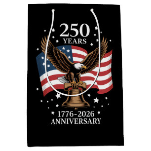 Eagle and Flag 250 Years of America 1776-2026 Medium Gift Bag