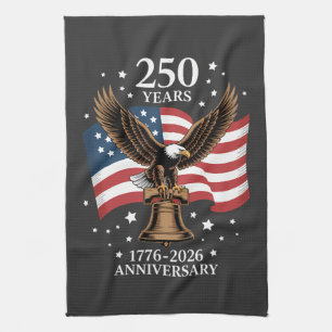 Eagle and Flag 250 Years of America 1776-2026 Tea Towel