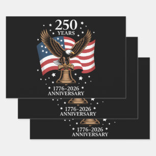 Eagle and Flag 250 Years of America 1776-2026 Wrapping Paper Sheet