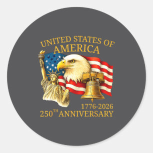 Eagle And Flag 250th Birthday America Since 1776 Classic Round Sticker
