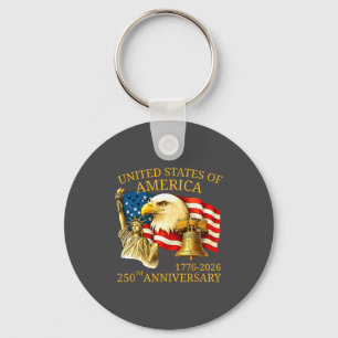 Eagle And Flag 250th Birthday America Since 1776 Key Ring