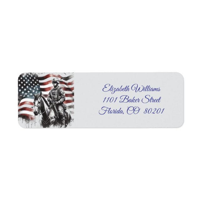 Eagle and Flag America 🇺🇸  Return Address Label (Front)
