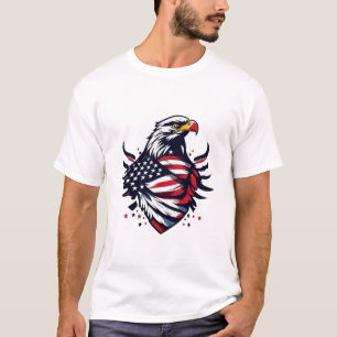 Eagle and Flag of America - Patriotic Symbolism T-Shirt
