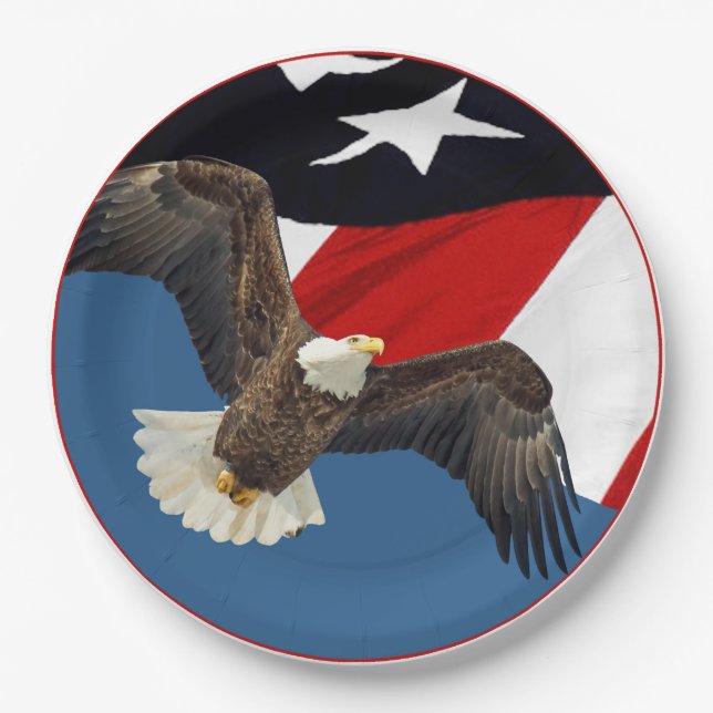 Eagle and Flag Paper Plate (Front)