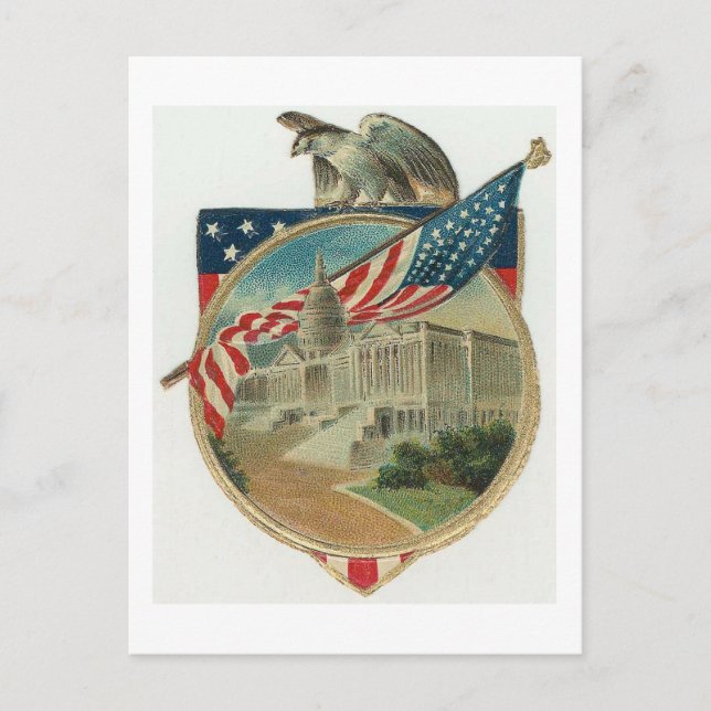 Eagle and Flag Postcard (Front)